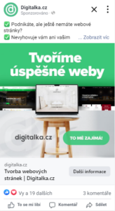 Čtvercový formát reklamy na Facebooku